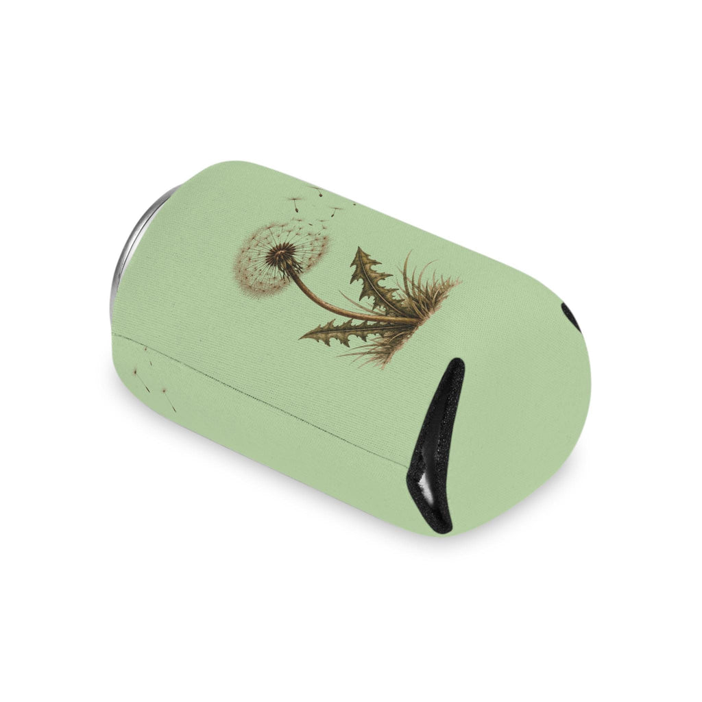 Vintage Dandelion Seed Puff Can Cooler, Botanical Drink Sleeve Koozie