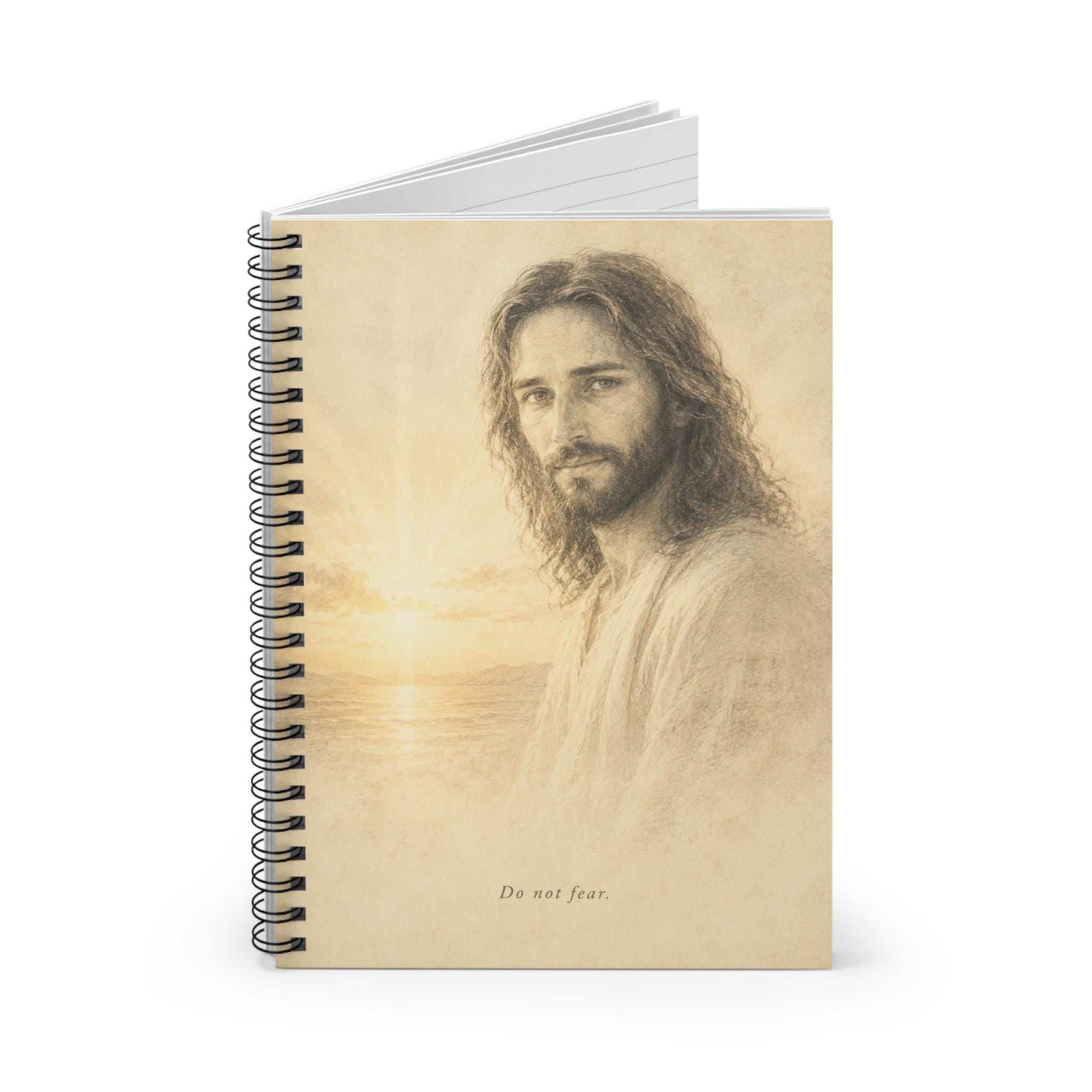 Jesus Portrait Spiral Notebook, Do Not Fear Journal, Christian Faith Diary