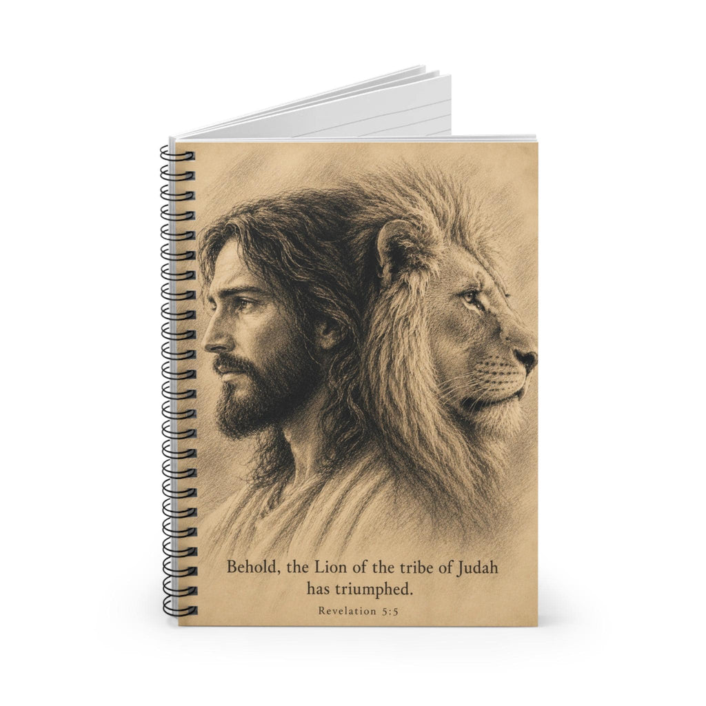 Lion of Judah Jesus Portrait Notebook, Christian Faith Journal, Spiral Ruled (6" x 8")