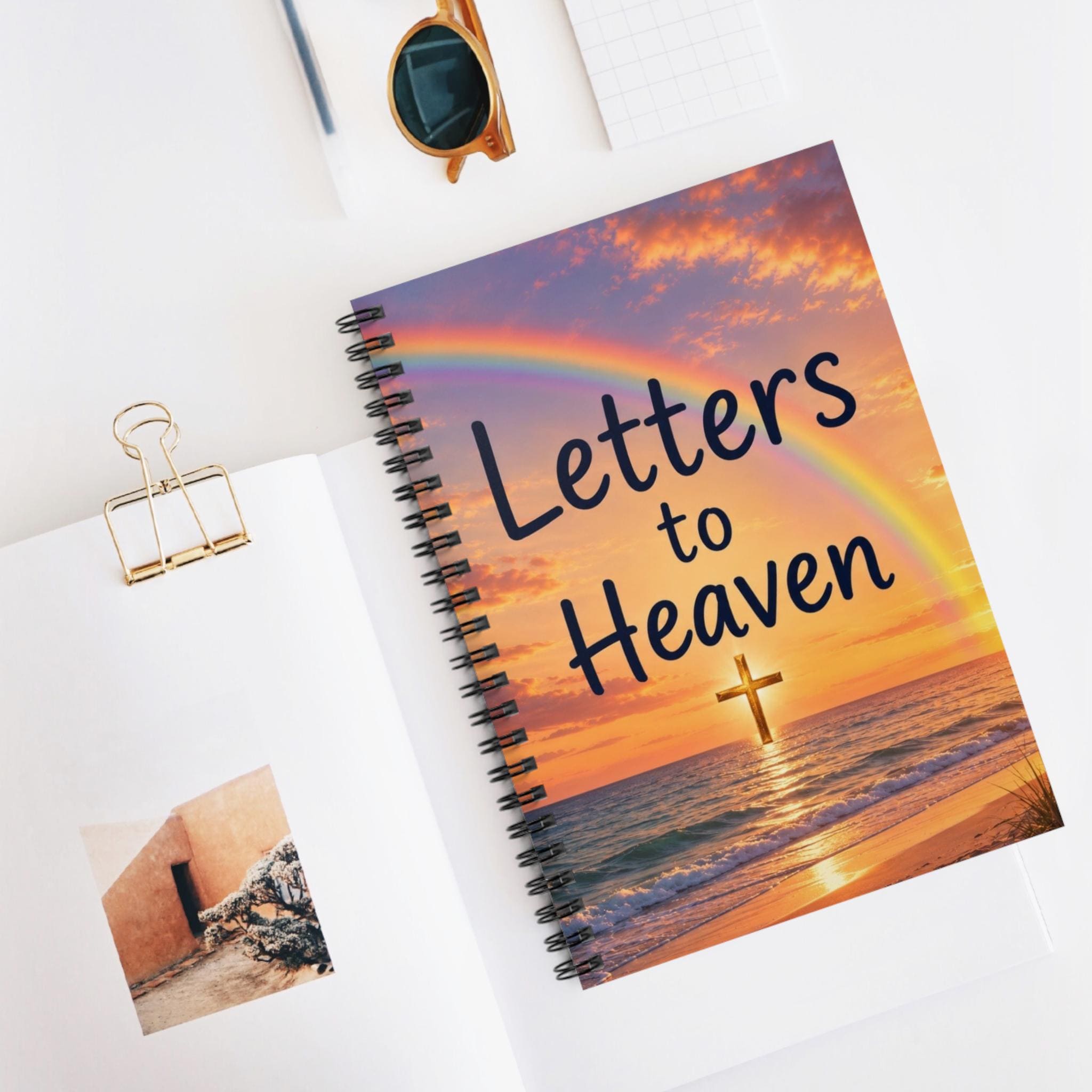 Letters to Heaven Spiral Notebook, Christian Rainbow Sunset Journal, Faith Reflections (6" x 8")
