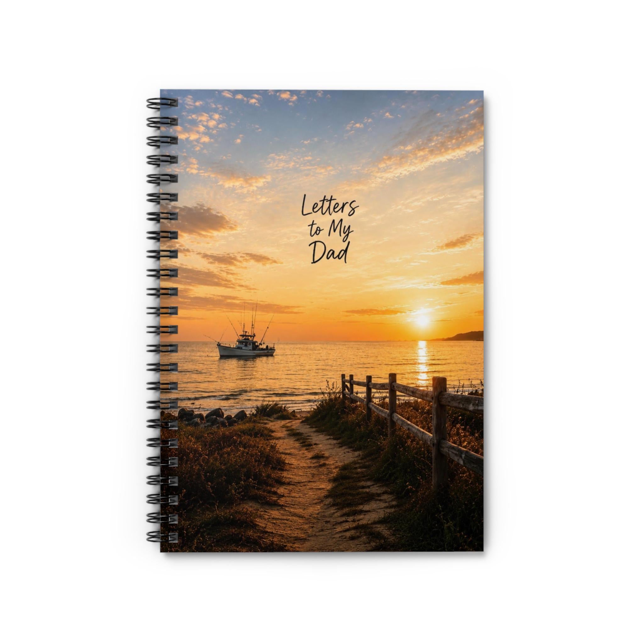 Letters to My Dad Notebook, Sunset Beach Path Journal, Daughter Son Grief Gift