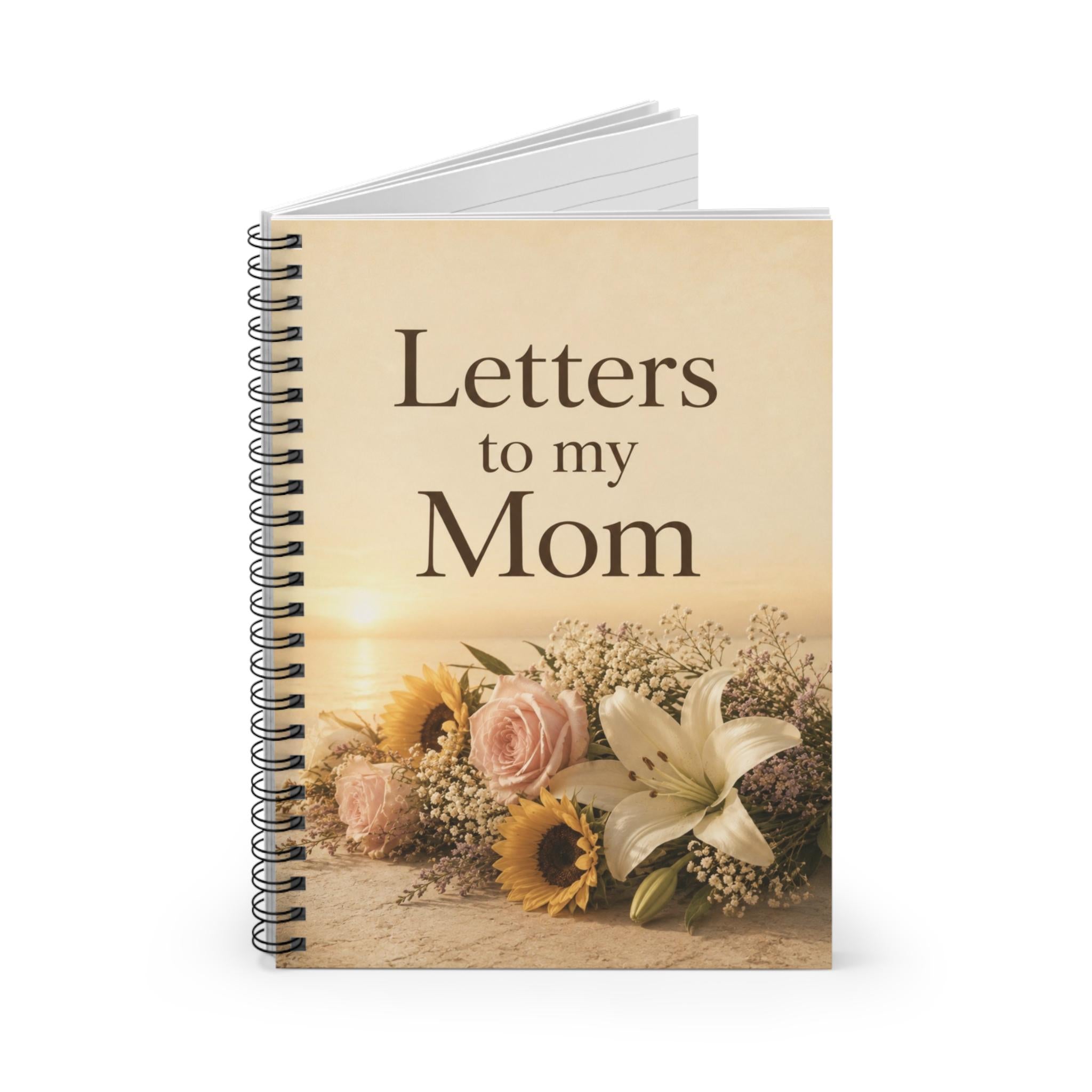 Letters to Mom Notebook, Floral Grief Journal, Spiral Bound Diary