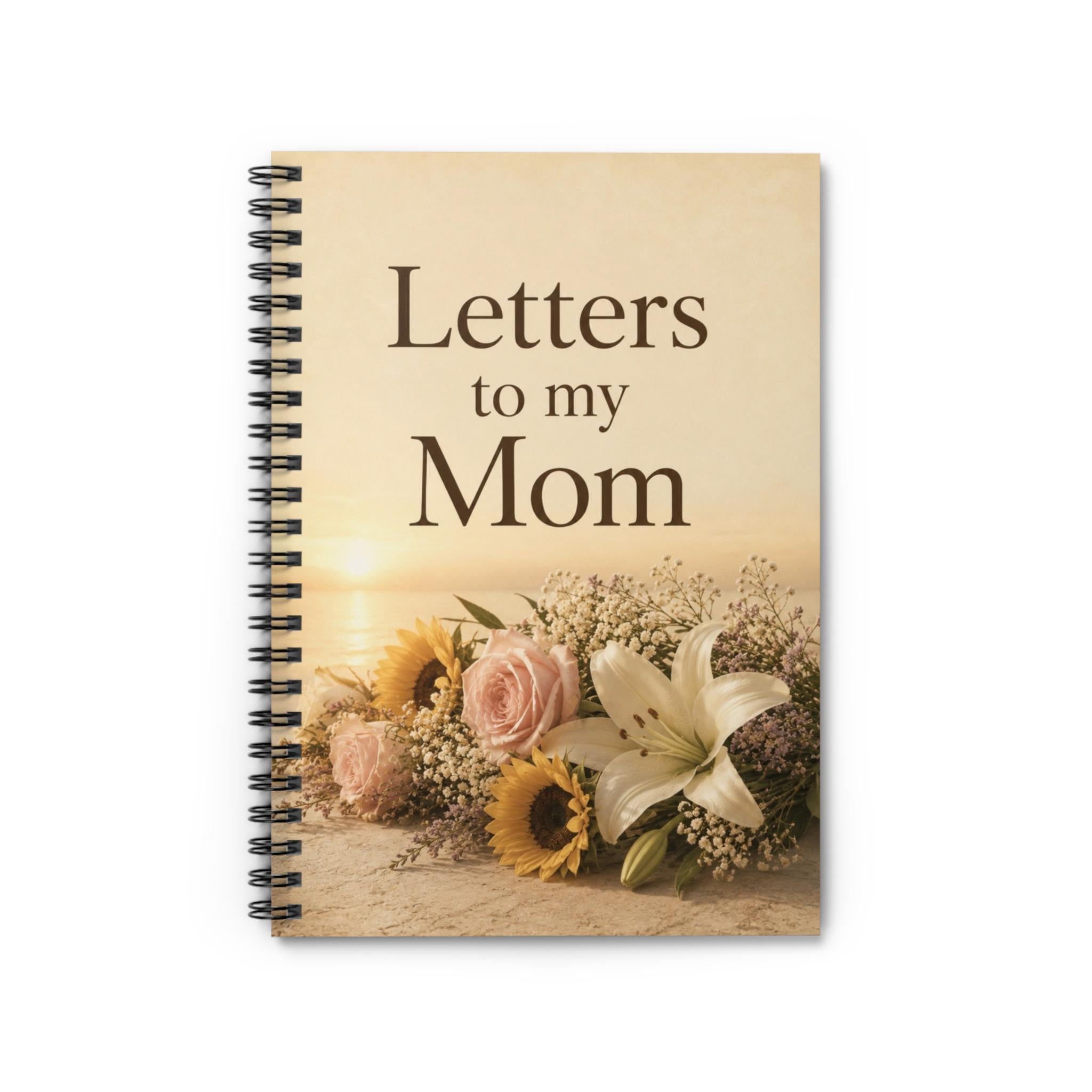 Letters to Mom Notebook, Floral Grief Journal, Spiral Bound Diary