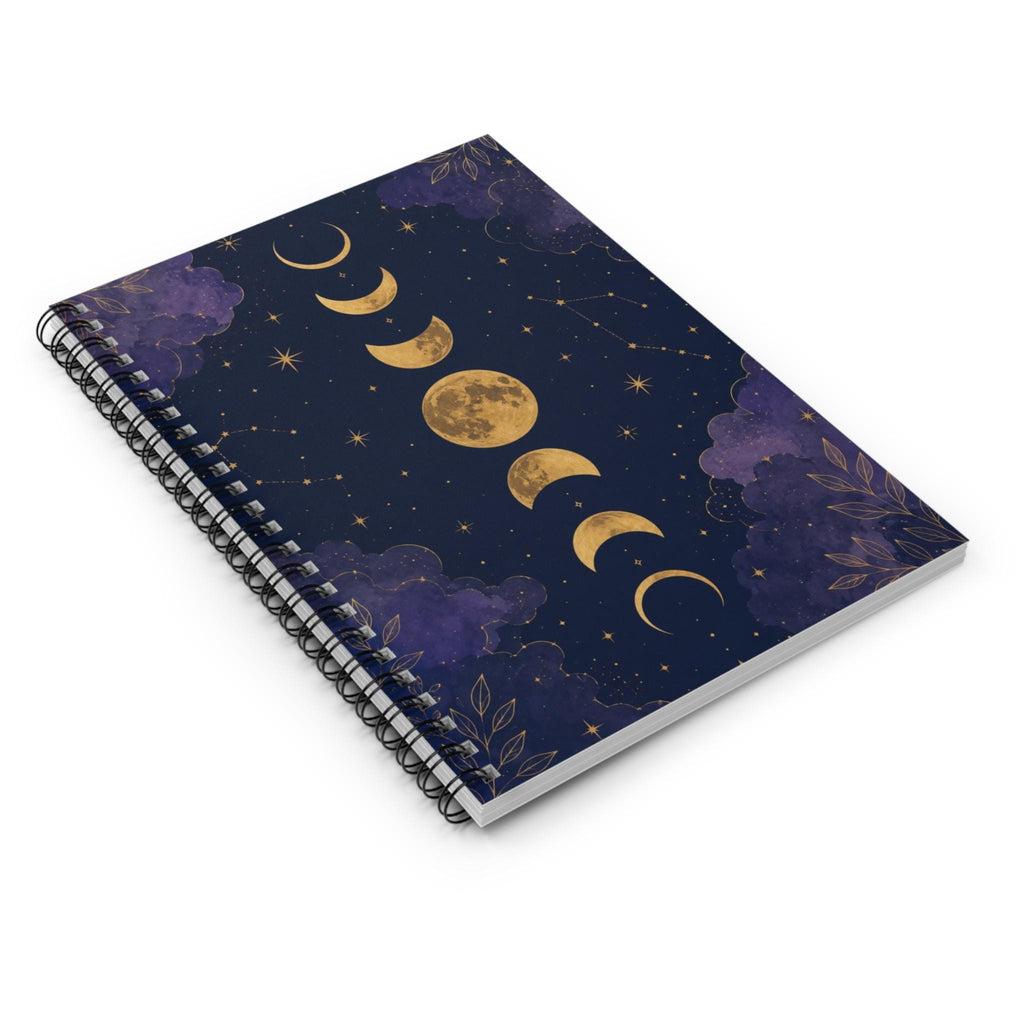 Moon Phases Spiral Notebook, Celestial Journal, Astrology Planner, Starry Night Cover