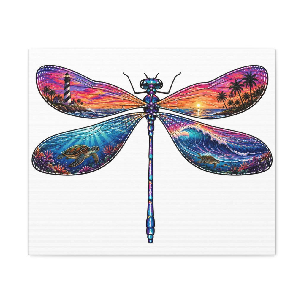 Sunset Dragonfly Matte Canvas Wall Art, Dragonfly Gifts, Home Decor