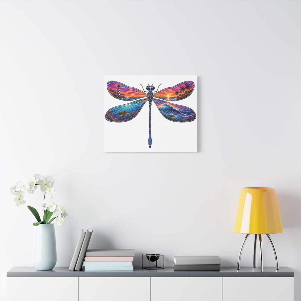 Sunset Dragonfly Matte Canvas Wall Art, Dragonfly Gifts, Home Decor