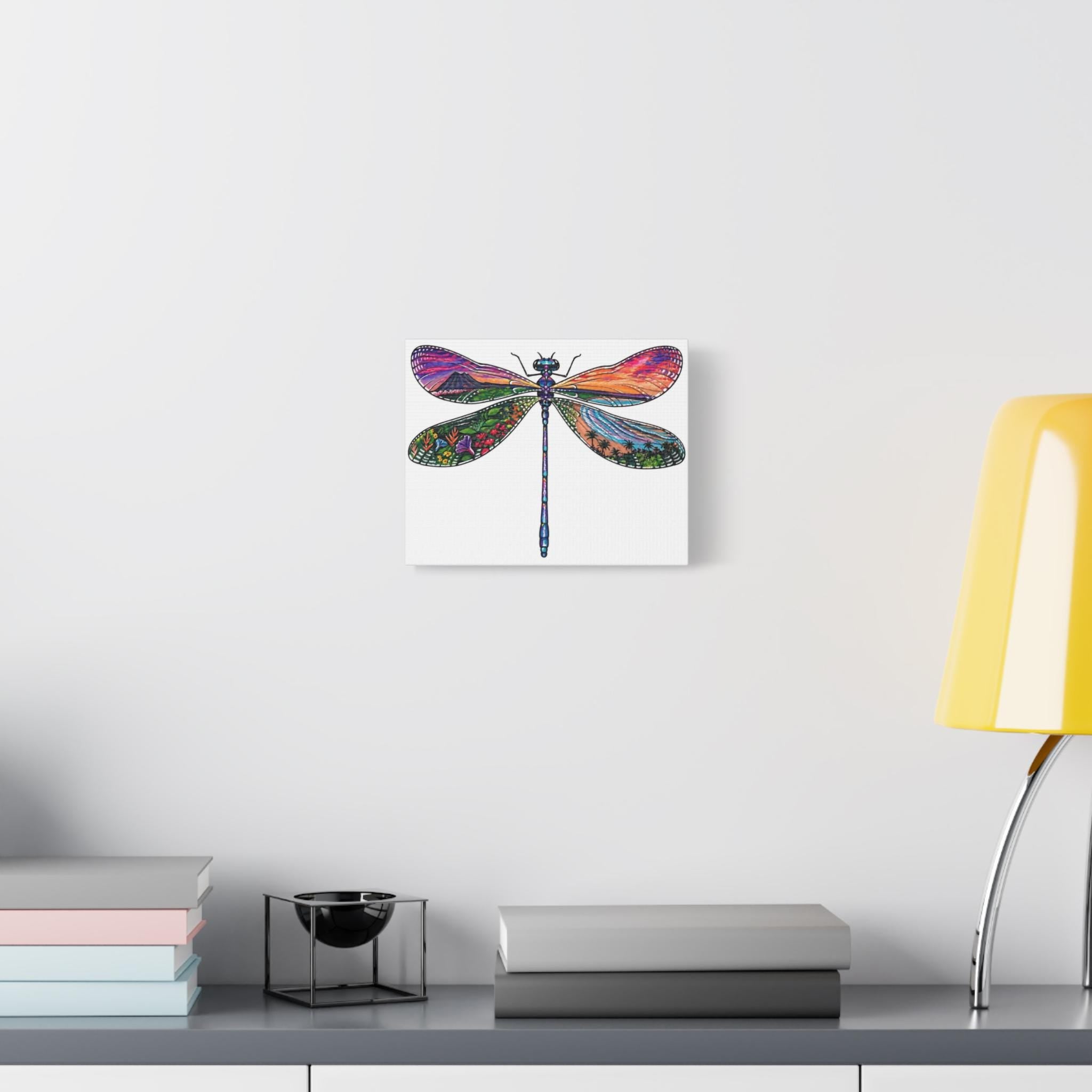 Dragonfly of Paradise Matte Canvas | Stretched Wall Art, Dragonfly Lovers, Home Decor, Coastal Gift
