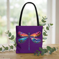 Dragonfly Sunset Tote Bag, Coastal Beach Art, Nautical Seaside Accessory