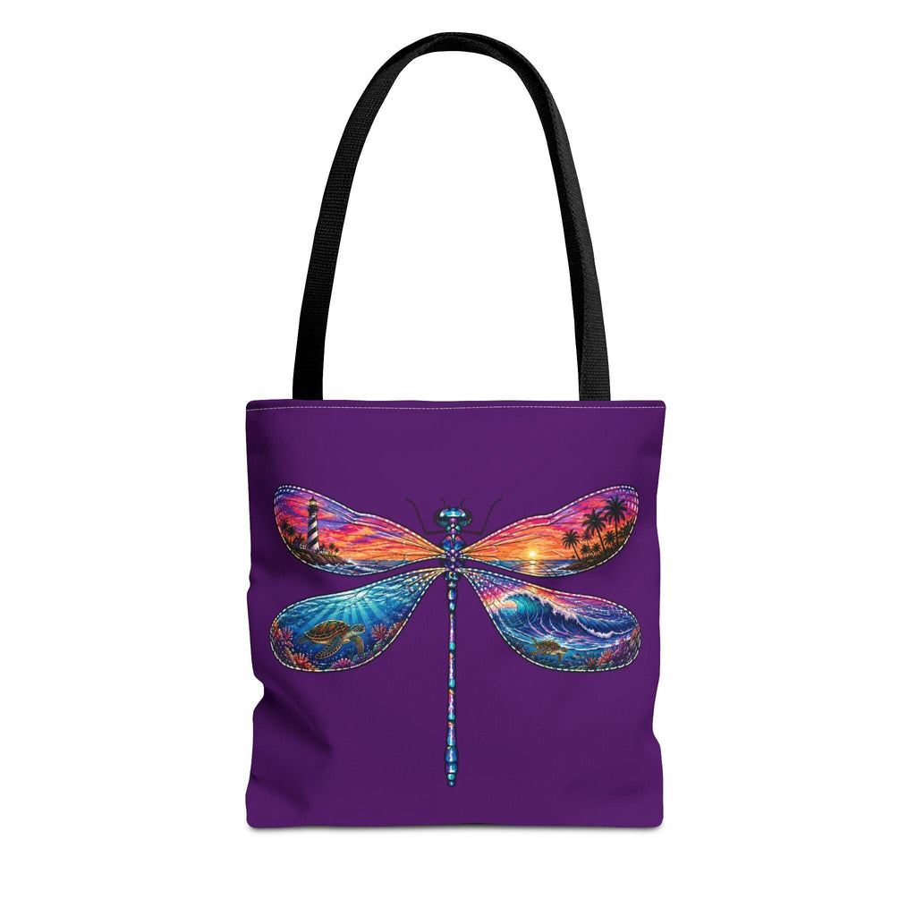 Dragonfly Sunset Tote Bag, Coastal Beach Art, Nautical Seaside Accessory