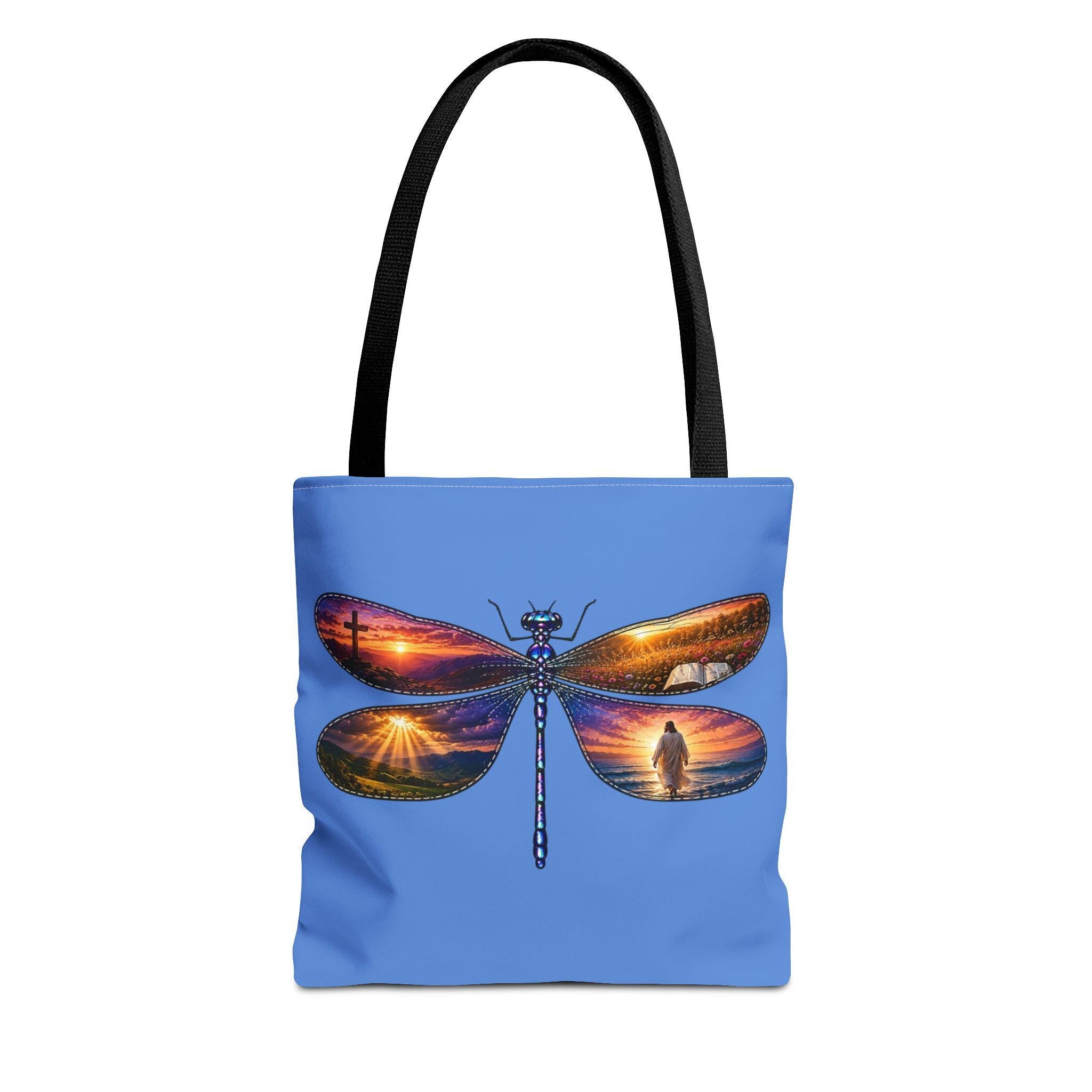 Dragonfly Sunset Wings Tote Bag, Christian Gift, Faith Tote