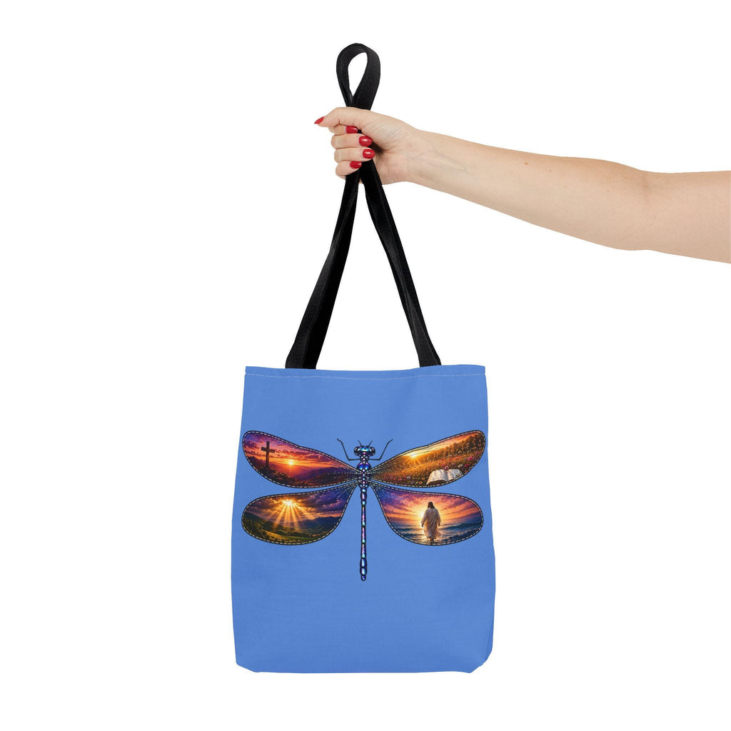 Dragonfly Sunset Wings Tote Bag, Christian Gift, Faith Tote
