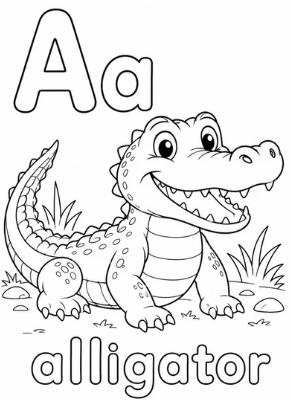 Animals of the Land and Sea from A to Z Coloring Book for Kids