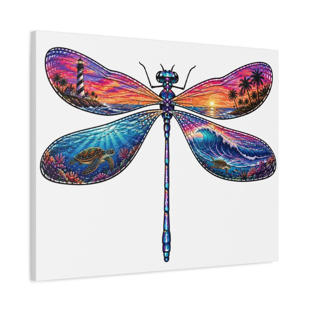 Sunset Dragonfly Matte Canvas Wall Art, Dragonfly Gifts, Home Decor