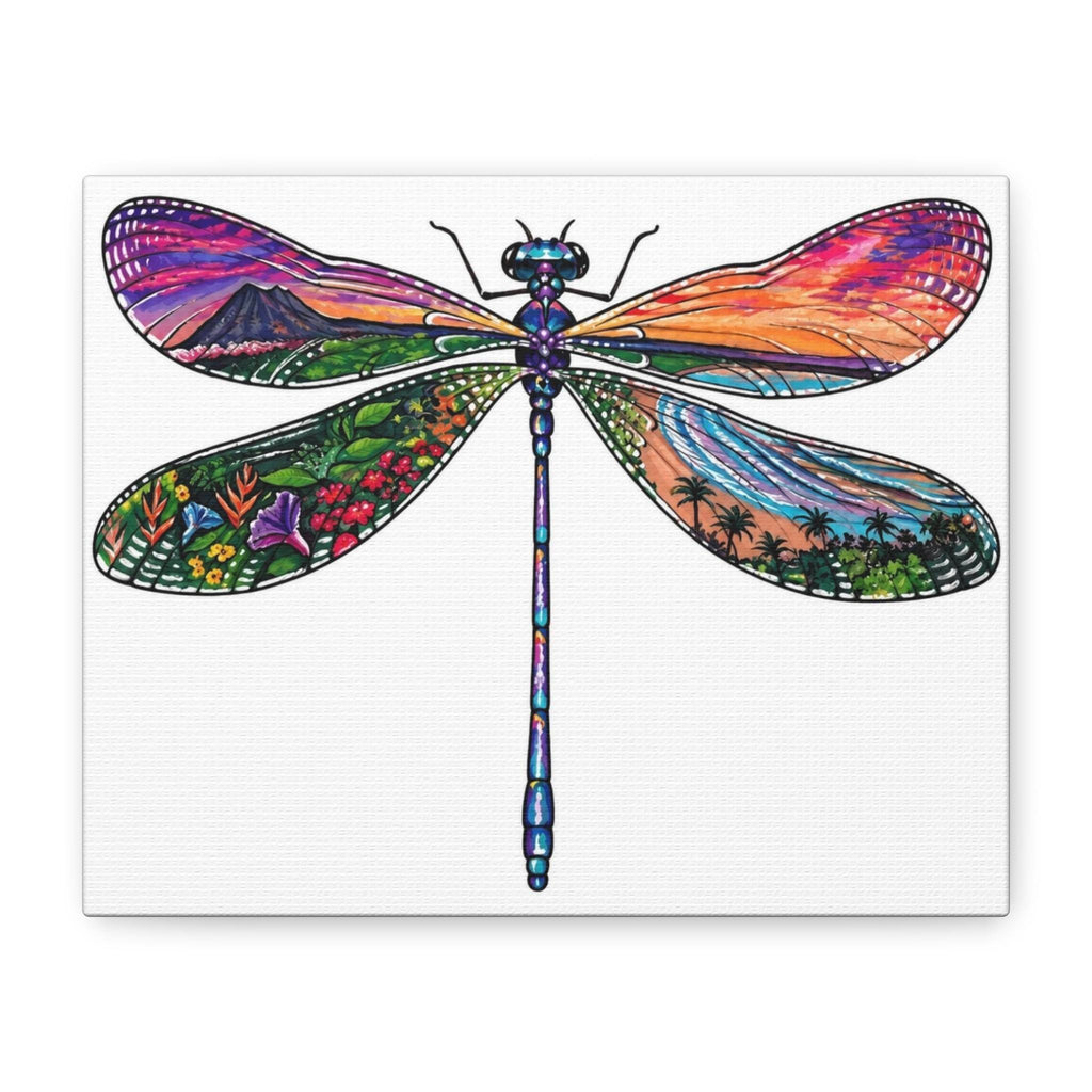 Dragonfly of Paradise Matte Canvas | Stretched Wall Art, Dragonfly Lovers, Home Decor, Coastal Gift