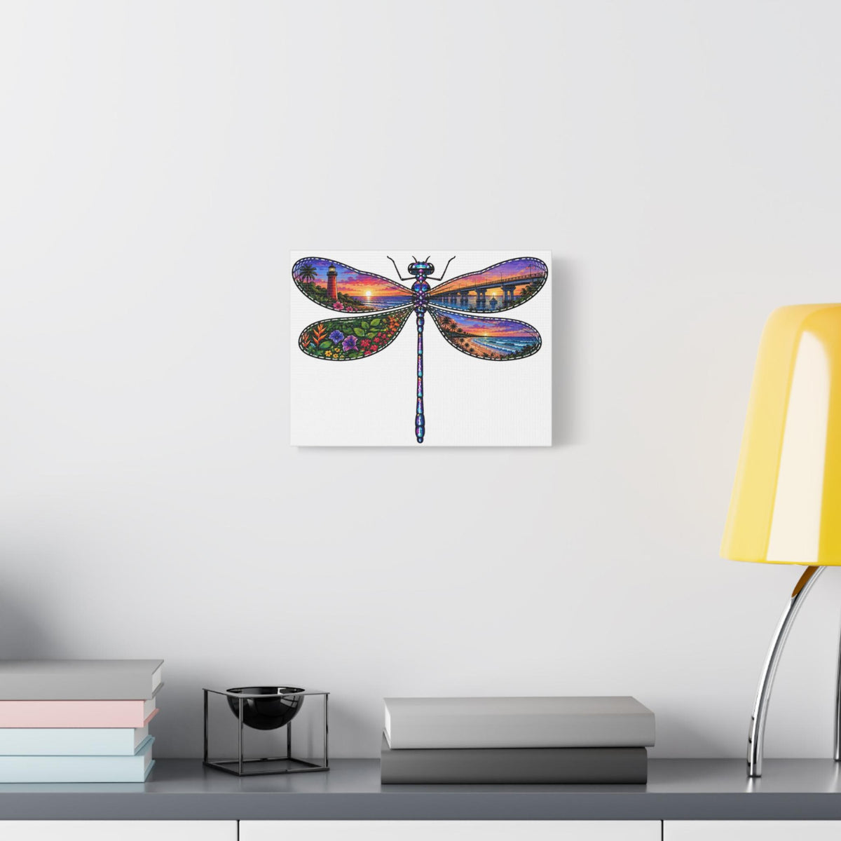 Dragonfly Wall Art, Coastal Scenes, Lighthouse, Bridge, Seaside Flora Canvas