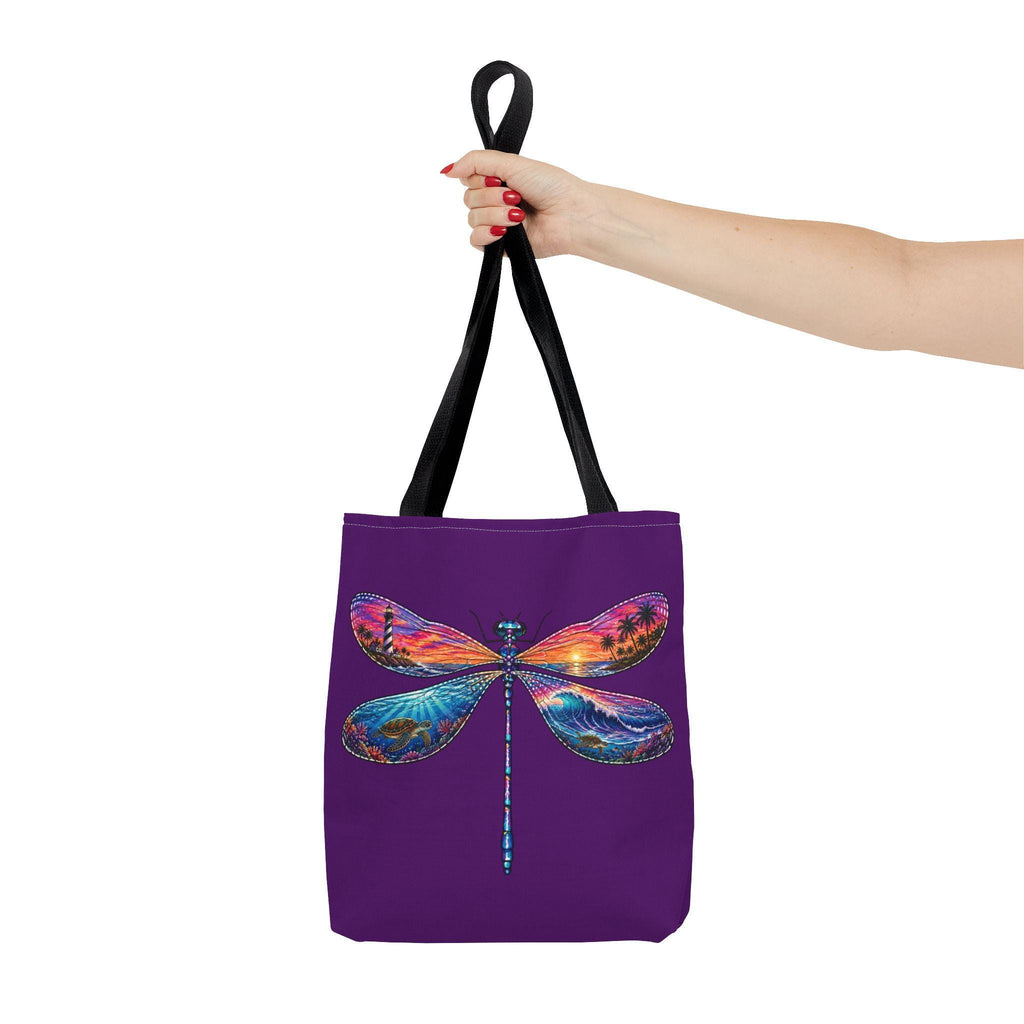 Dragonfly Sunset Tote Bag, Coastal Beach Art, Nautical Seaside Accessory