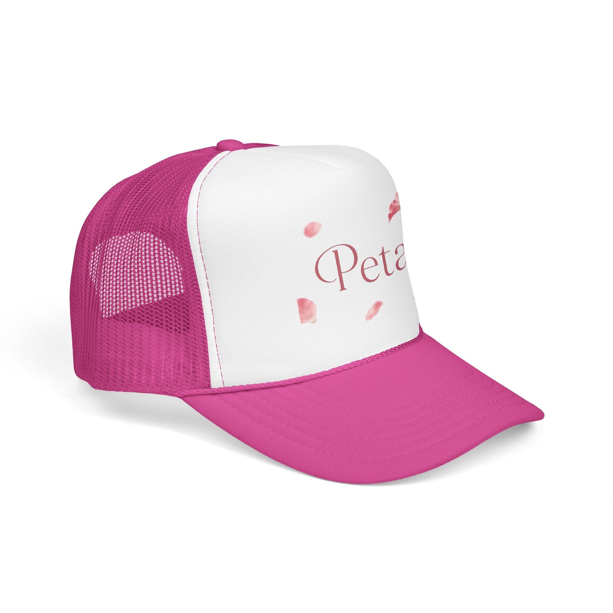Petal | Hat, pink floral petals trucker cap, Petal Gift, Floral Hat