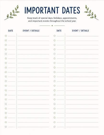 Printable Homeschool Planner PDF