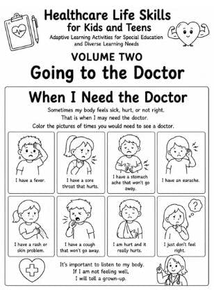 Healthcare Life Skills for Kids & Teens, 51 Page Special Education