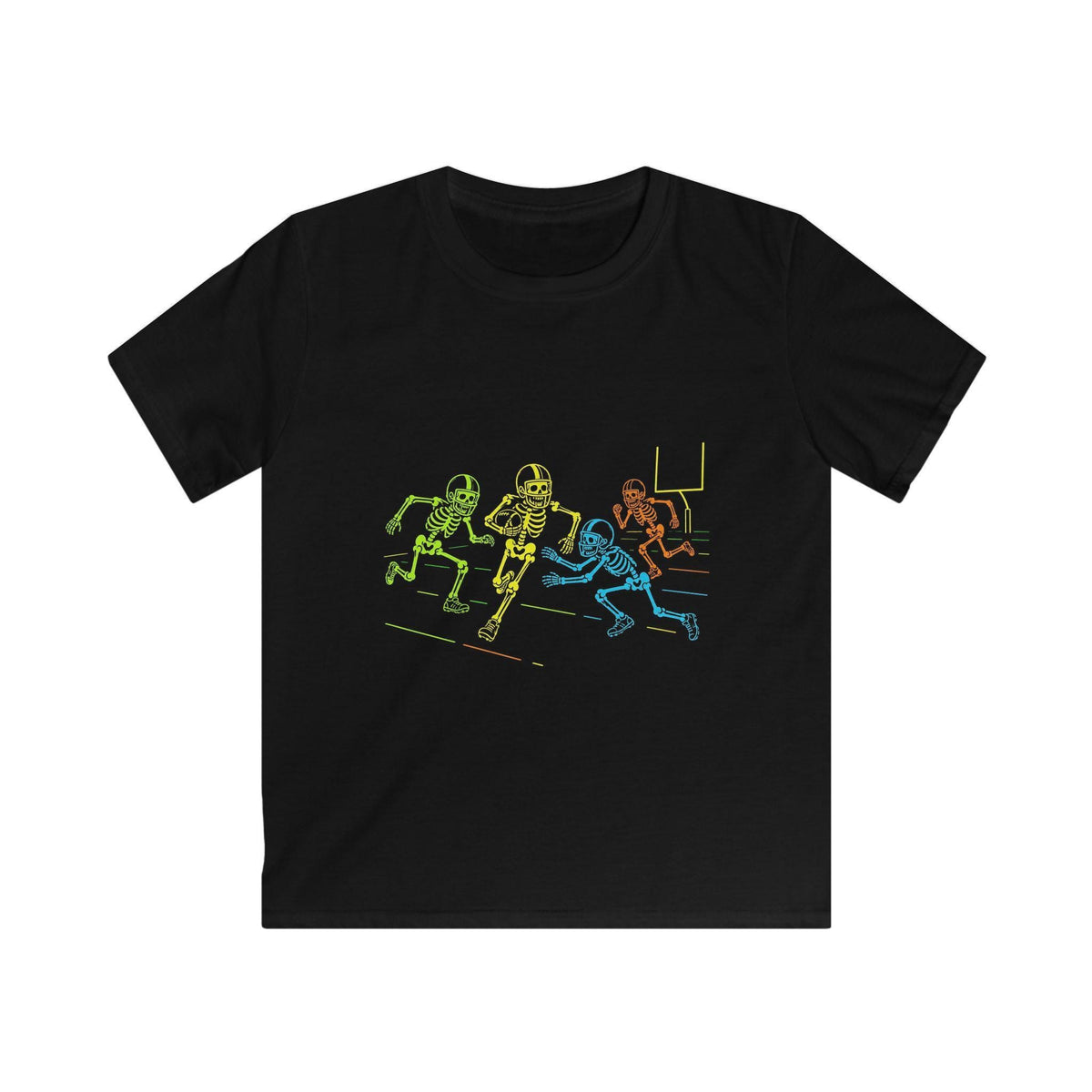 Neon Football Players Kids Tee | Youth Sports Shirt, Halloween Tee