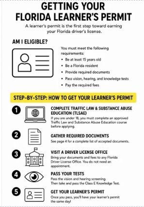 Florida Learner’s Permit Study Guide & Practice Workbook | 2026 Edition | 79 Pages