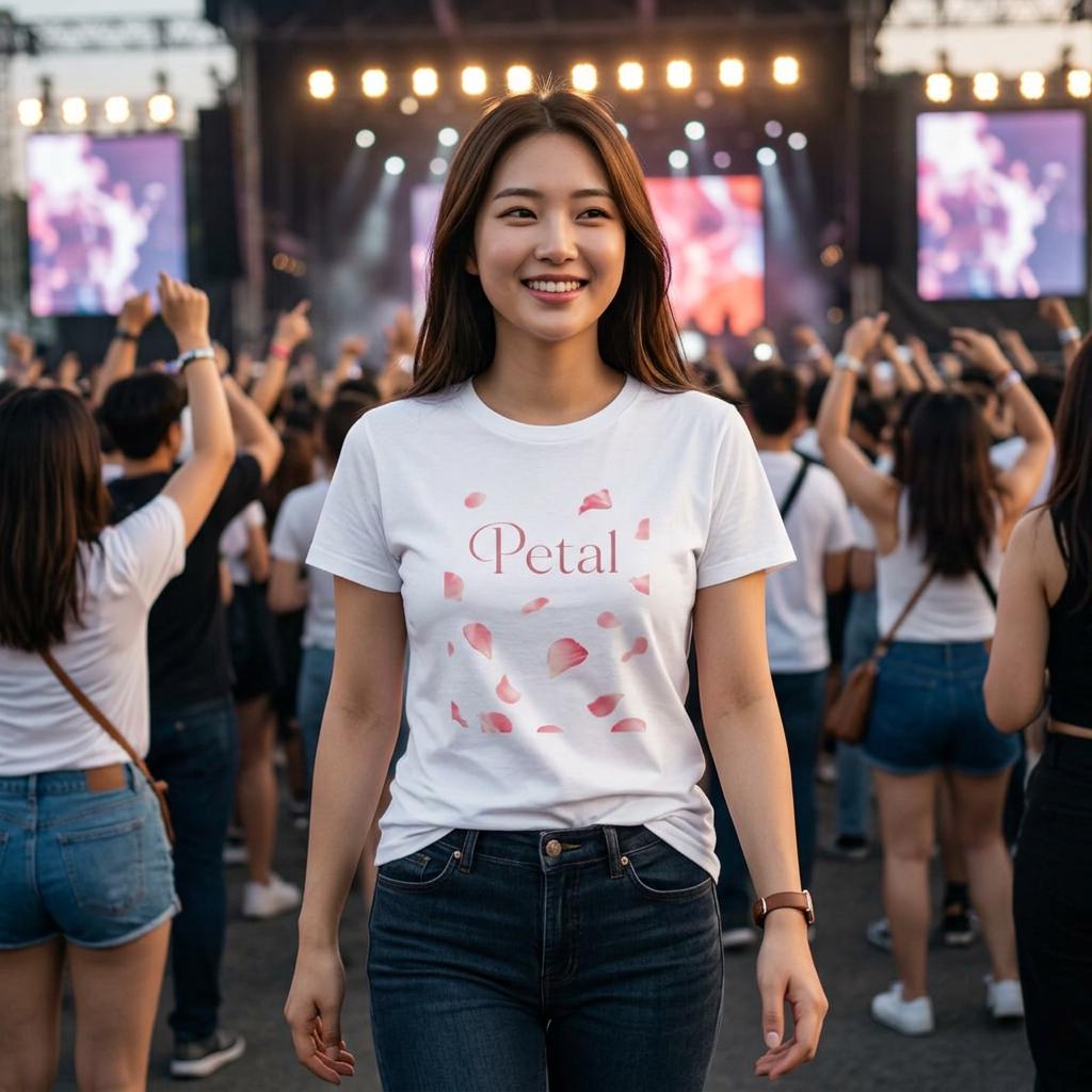 Petal Woman's Tee, Woman's Fitted Tee, Music Inspired Tee
