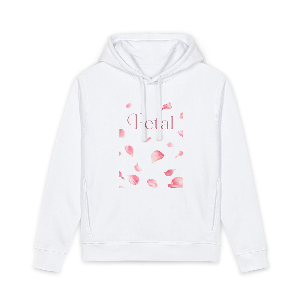 Petal Print Hoodie | Pink Rose Petals Graphic, Music Inspired Print