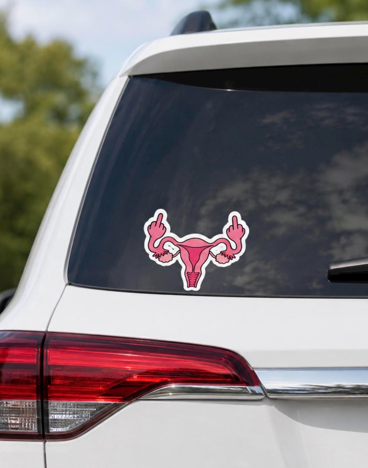 Middle Finger Uterus Kiss-Cut Sticker | Feminist Reproductive Rights Sticker