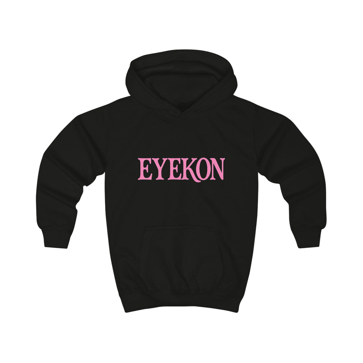 EYEKON Kids Hoodie | Pink Text Logo, Minimal Graphic Sweatshirt, Girl's Gift