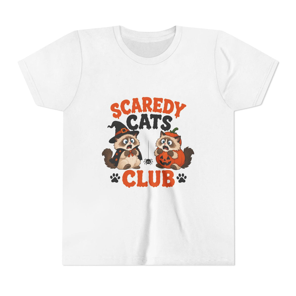 Scaredy Cats Club Youth Tee | Halloween Cat Pumpkins, Spooky Fun Shirt