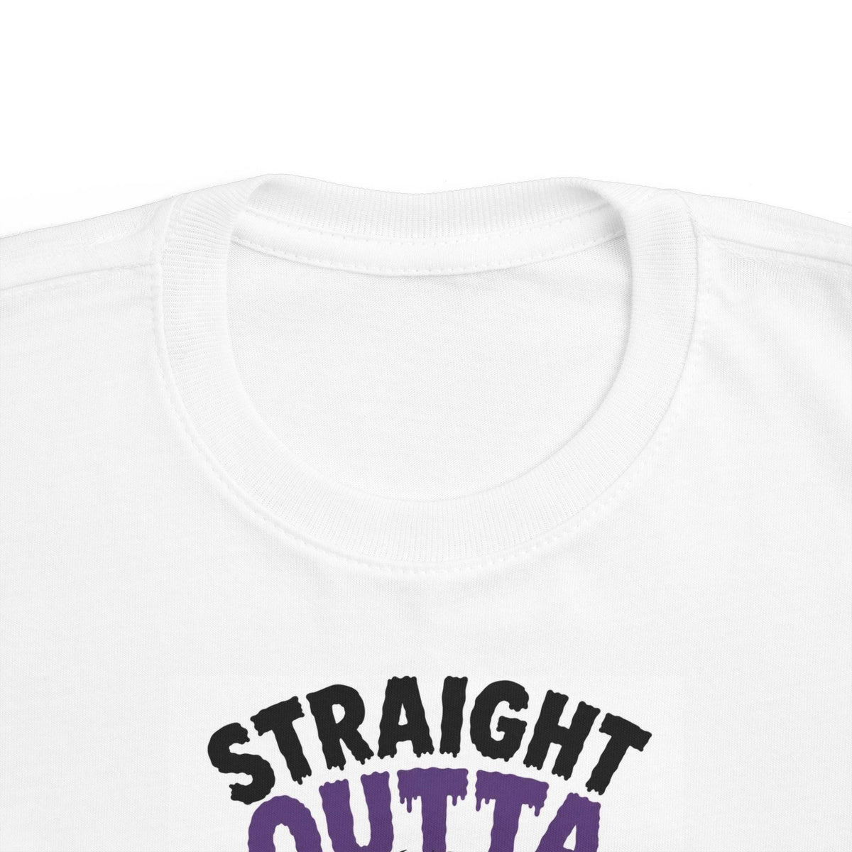 Straight Outta Coffin Toddler T-Shirt | Skeleton Coffin Halloween Design