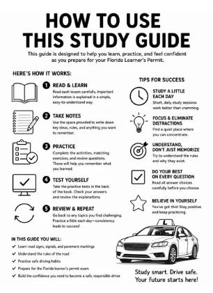 Florida Learner’s Permit Study Guide & Practice Workbook | 2026 Edition | 79 Pages