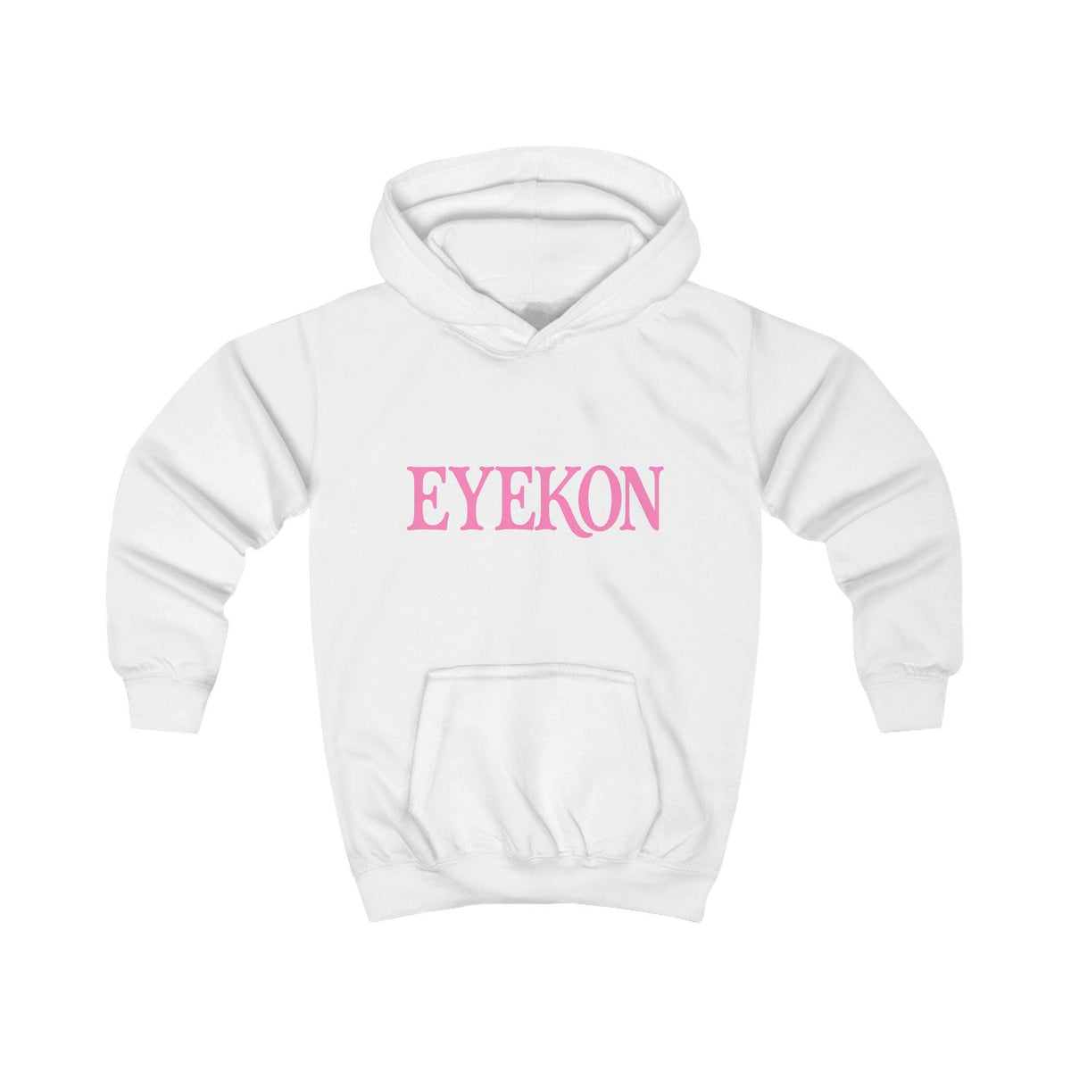 EYEKON Kids Hoodie | Pink Text Logo, Minimal Graphic Sweatshirt, Girl's Gift