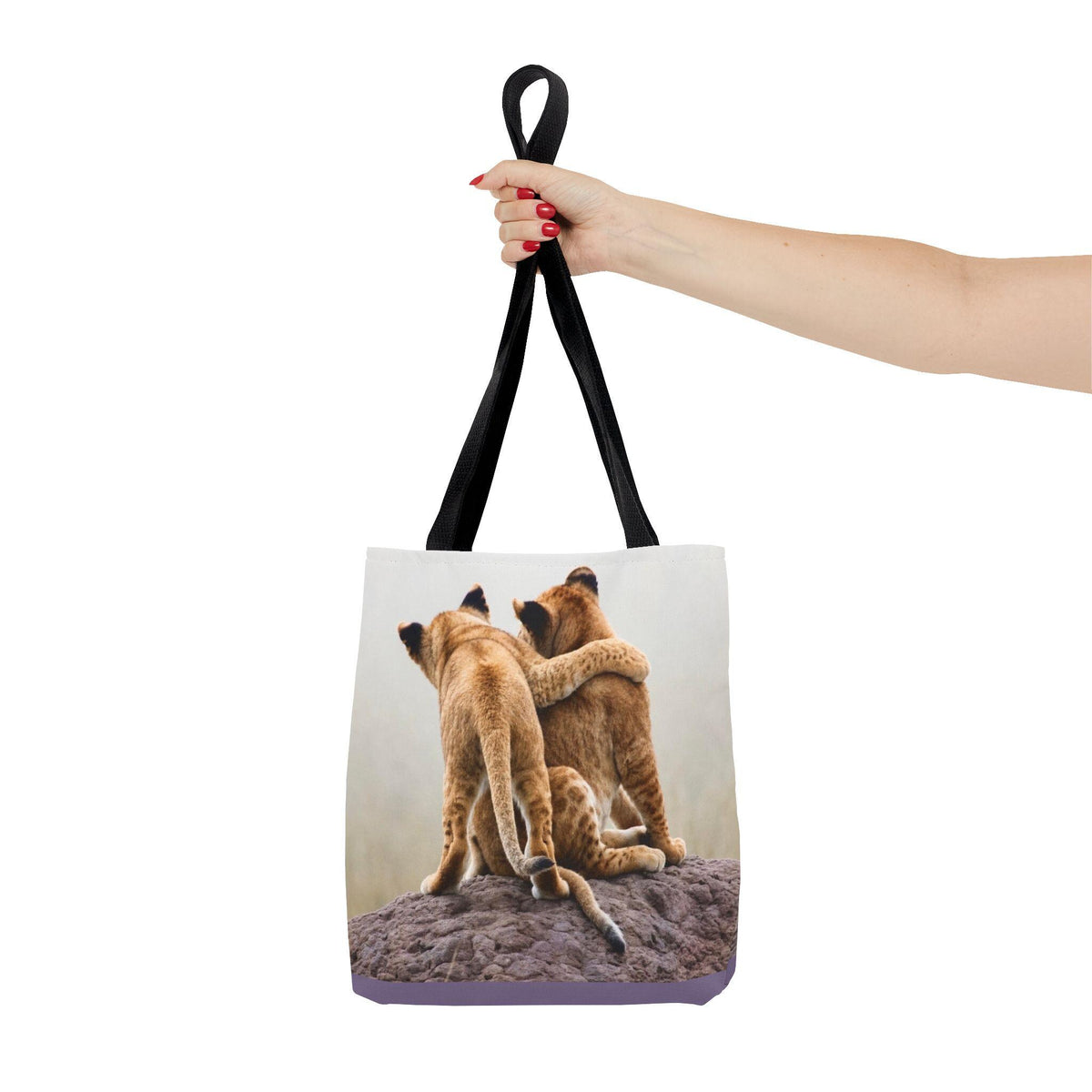 Lion Cubs Hugging Tote Bag | Wildlife Photography, Safari Animal Print
