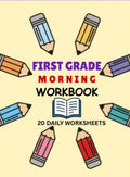 First Grade Morning Workbook | 20 Daily Math, Reading, Skills Worksheets (Digital Download)