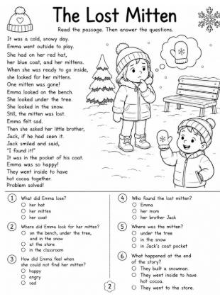 1st Grade Reading Comprehension Worksheets | 40 Passages & Questions | Printable ELA
