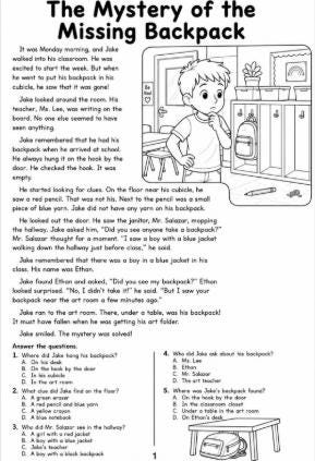 Second Grade Reading Comprehension Workbook | 50 Passages & Questions (Digital Download)