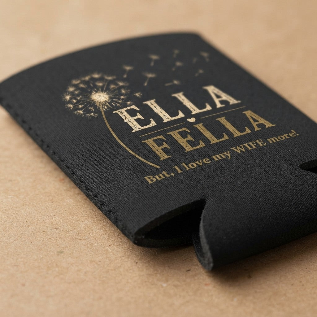 Ella Fella can cooler, I Love my Wife More Gift, Funny Husband Gift, Anniversary Gift