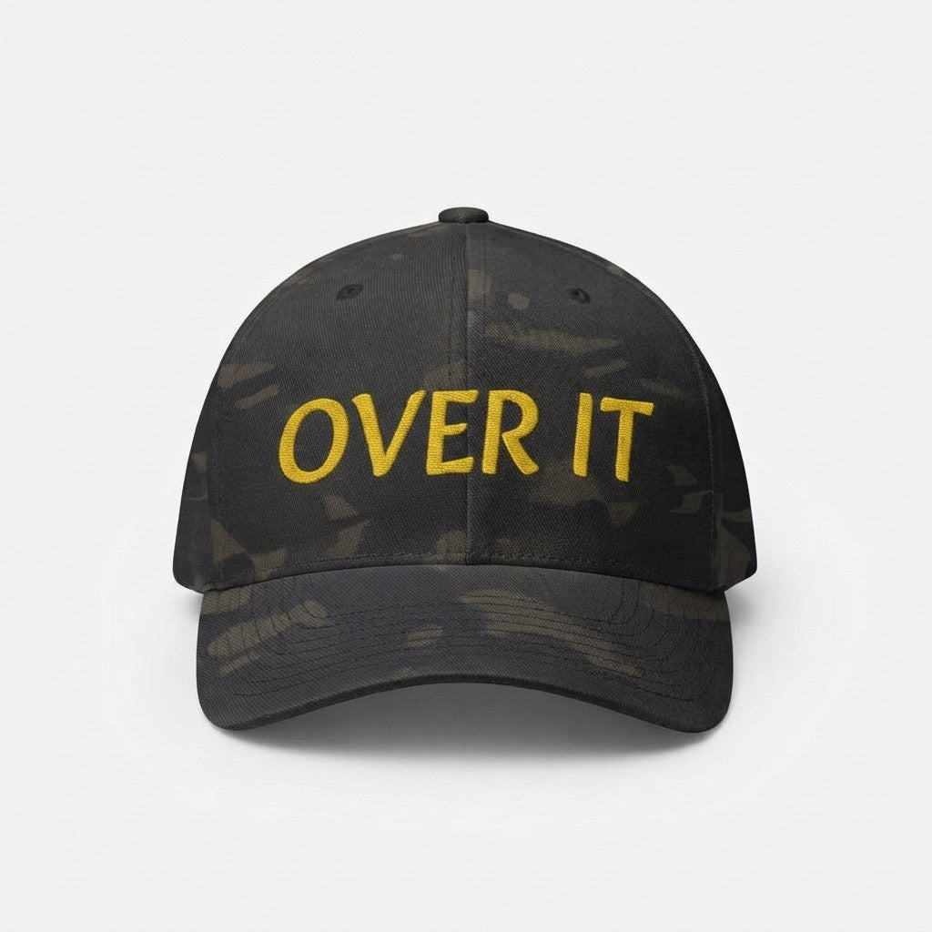 OVER IT embroidery cap | structured closed-back hat