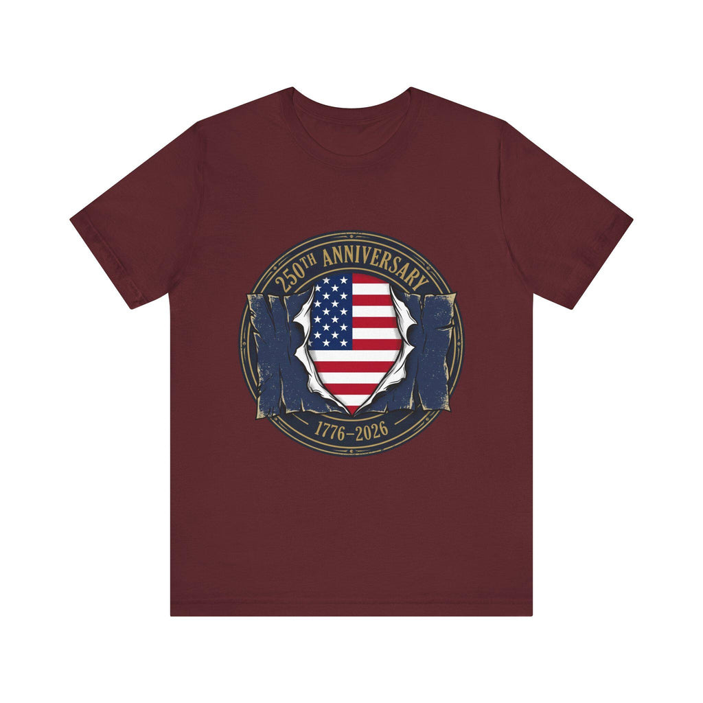250th Anniversary American Flag Shield Tee | 1776-2026 Patriotic Shirt