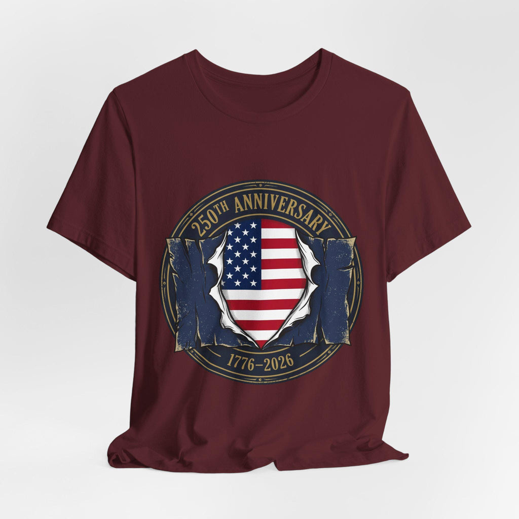 250th Anniversary American Flag Shield Tee | 1776-2026 Patriotic Shirt