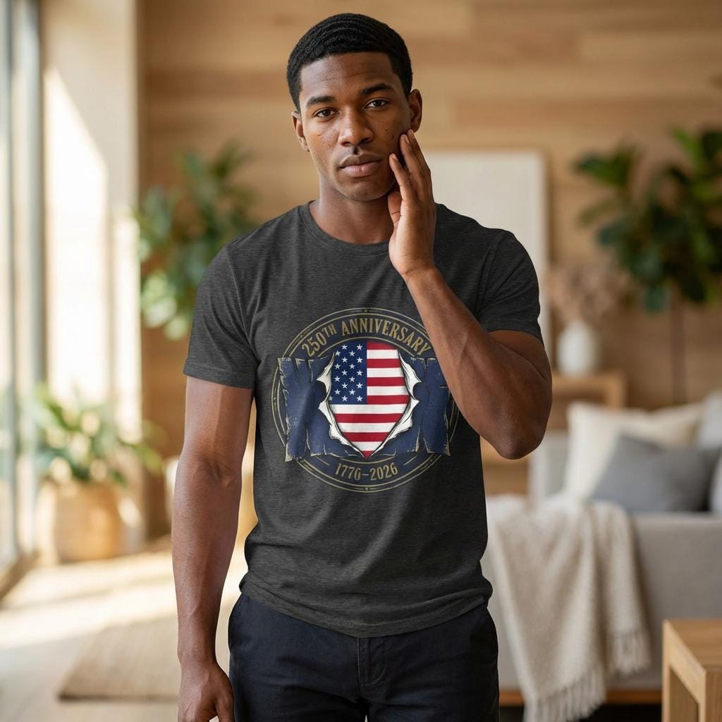 250th Anniversary American Flag Shield Tee | 1776-2026 Patriotic Shirt