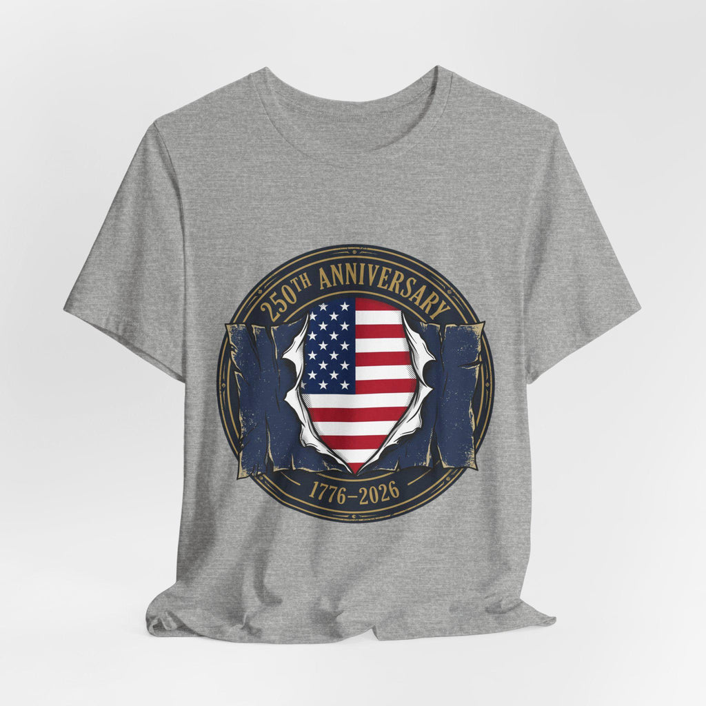 250th Anniversary American Flag Shield Tee | 1776-2026 Patriotic Shirt