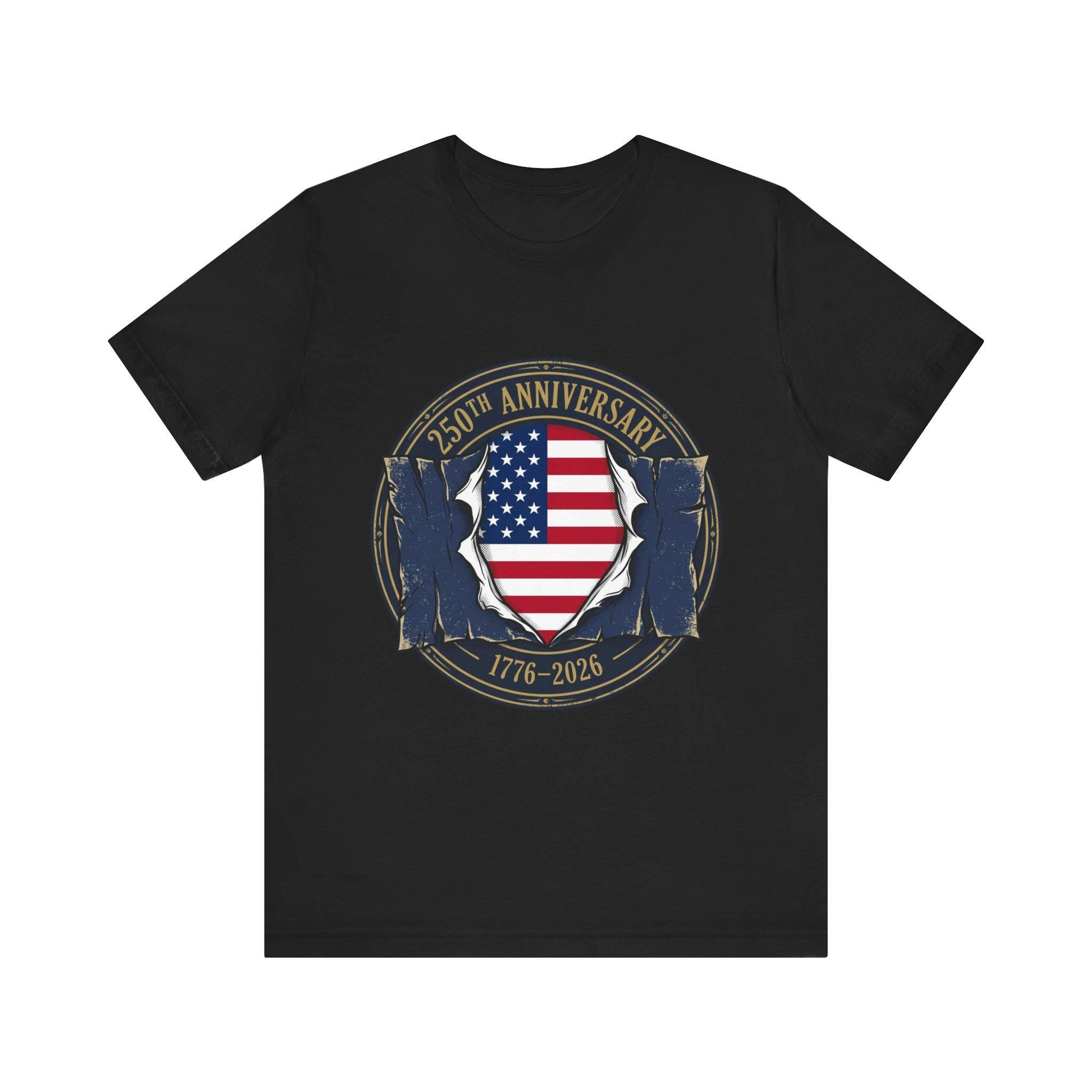 250th Anniversary American Flag Shield Tee | 1776-2026 Patriotic Shirt